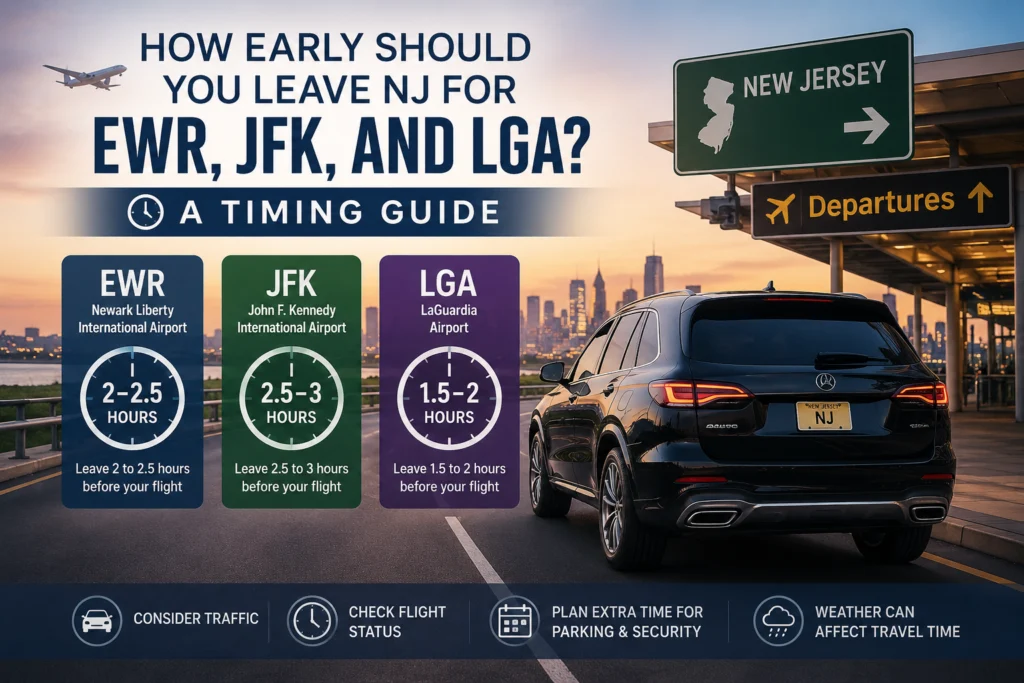 How Early to Leave NJ for EWR, JFK & LGA